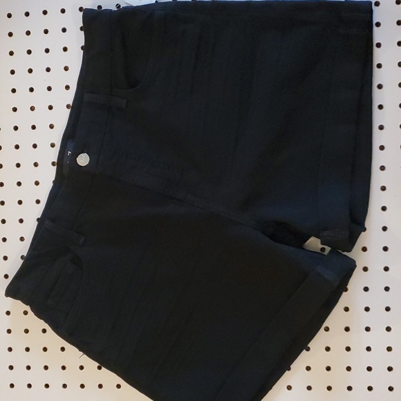 JEN 7 FOR 7 FOR ALL MANKIND Pants - 7 FOR ALL MANKIND BLACK CUFFED DENIM SHORTS